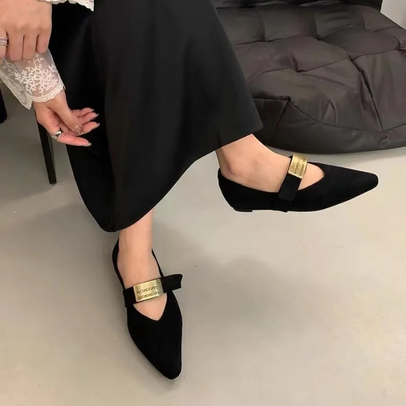 Women Flats Spring Autumn Retro Loafers Shoes for Women Trend Pointed Toe Women Shoes Mary Jane Shoes Zapatos De Mujer 250318