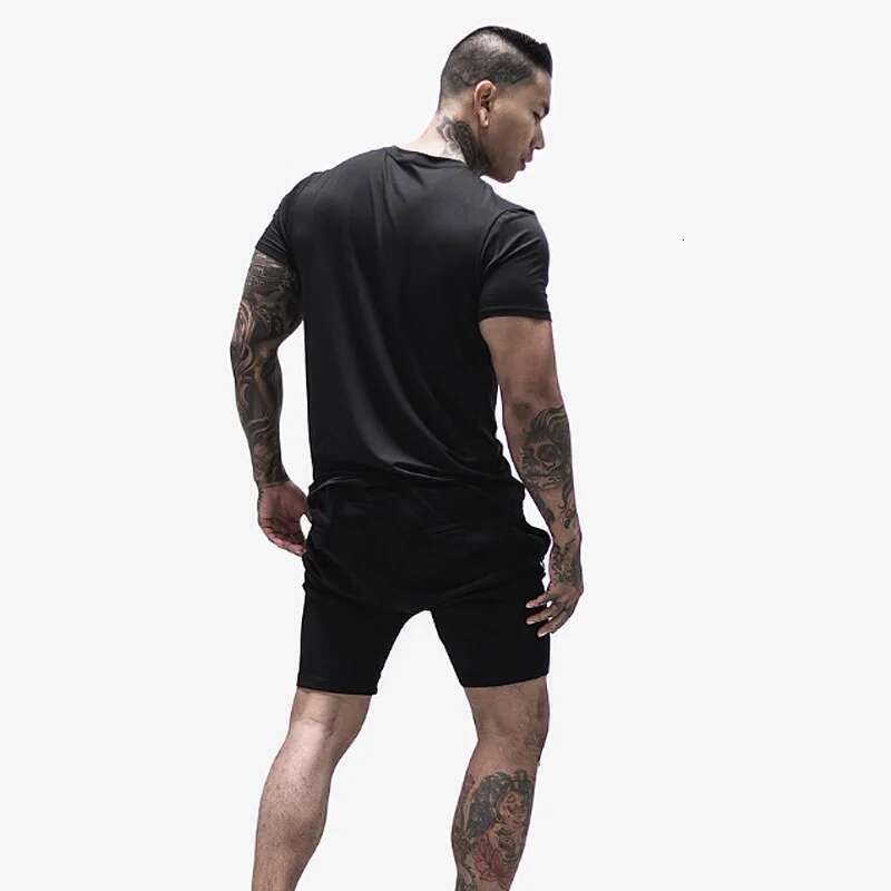 Men's Summer Gym Cotton Running T Fiess Tee Casual Short Sleeve T Shirt Training Sports Clothing Male Lightweight Tops