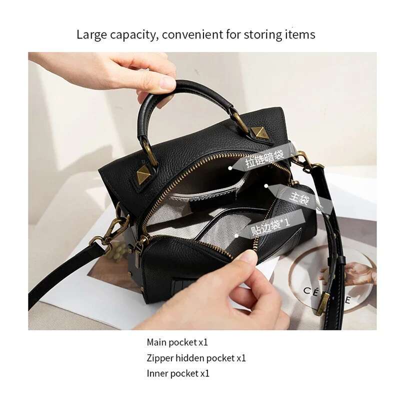 Women's Cowhide Genuine Leather Handbags Ladies Trend Designer Crossed Bag Pillow Lady Shoulder Crossbody Bags For Female