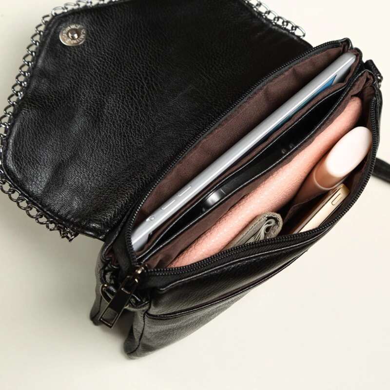 S/L Black 1PC Handbags Women PU Messenger Shoulder Female Casual Crossbody Bag Retro Purse
