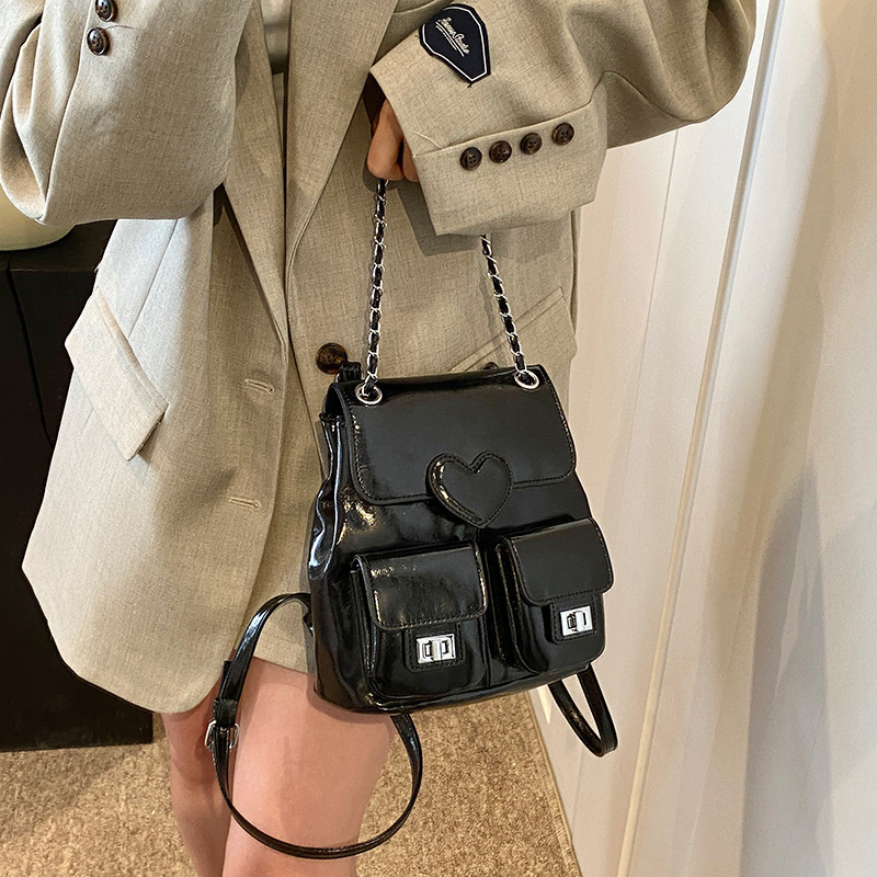 2025 High Quality Bright Leather Backpack Fashion Designer Women s Handbag Multi Functional Diamond Grid Multi Pocket Backpack Leisure Large Capacity 