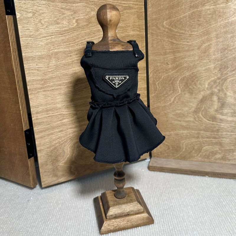 PAWDA Dog Dresses,Sweet Puppy Sundress Summer Cool Pleated Skirt for Girl Dogs Soft Breathable Pet Vest Shirts Pets Pullover Cat Costume Chihuahua App