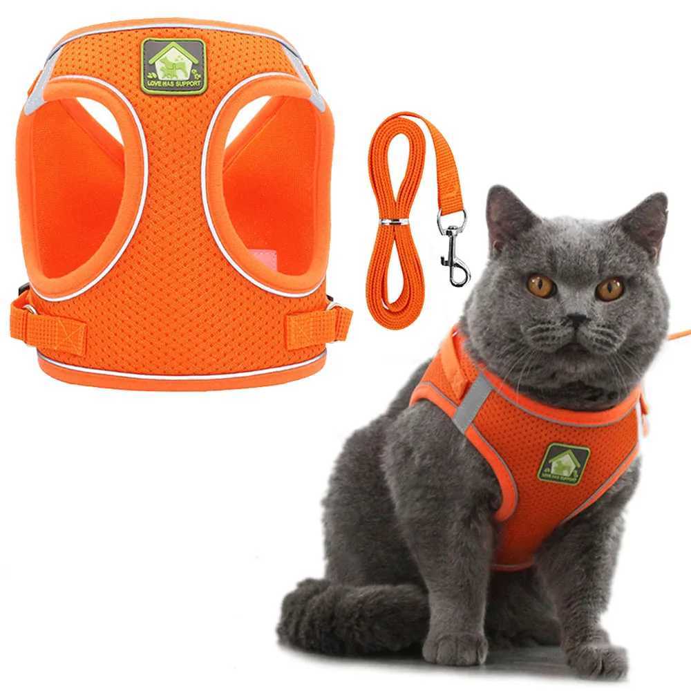 Breathable cat harness with belt anti escape cat vest harness collar for small cats and pets adjustable small dog harness leadT250318