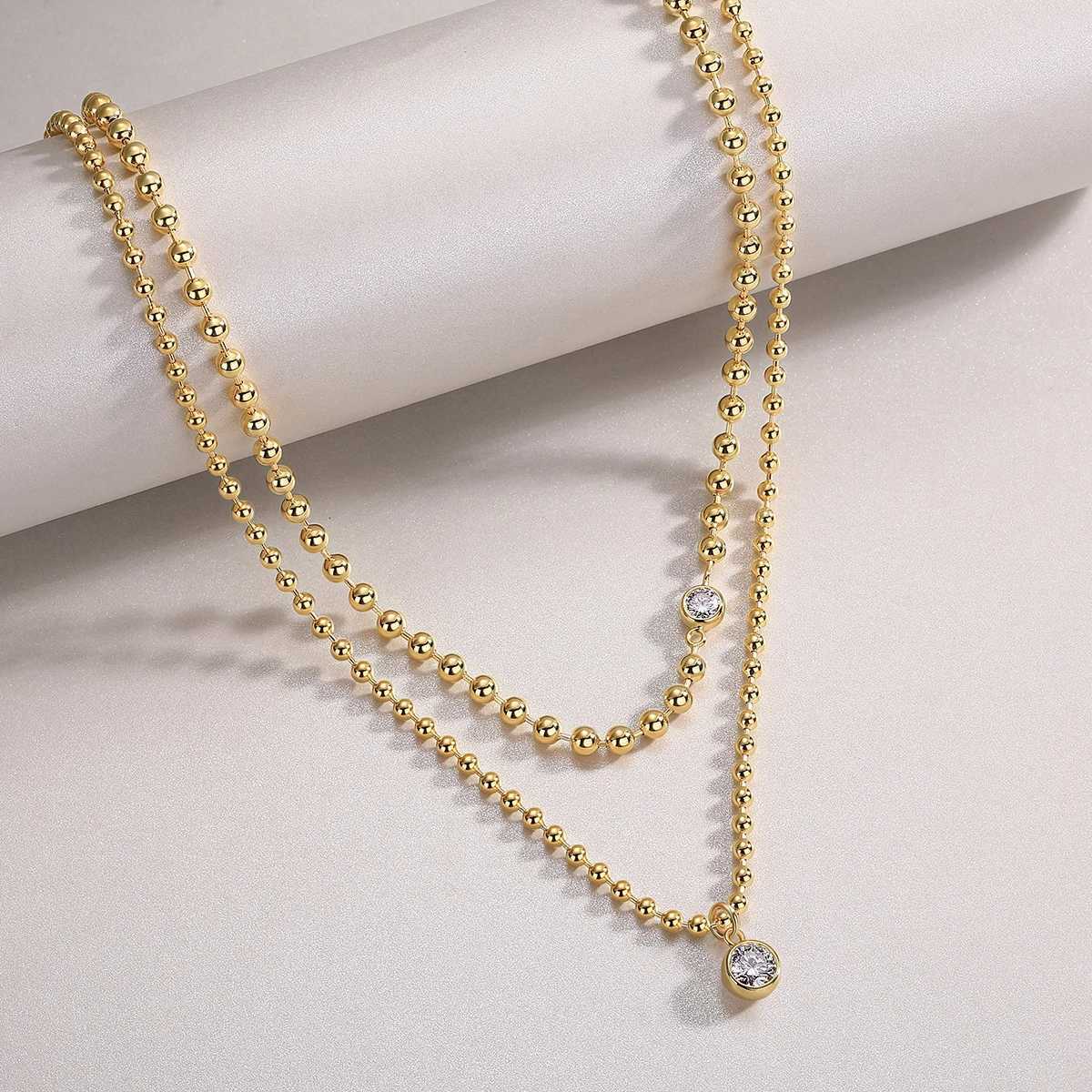 JIUZUAN S925 Silver Moissanite Layered Necklace Set D Color VVS1 Double Chains Sparkling Pendant Hypoallergenic Christmas Gift W250318