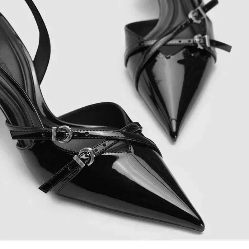 Sandalia Veraniegas De Punta recha Para Mujer Zapatos De Tac n Alto Elegant Y Sexy 2024 Y250317
