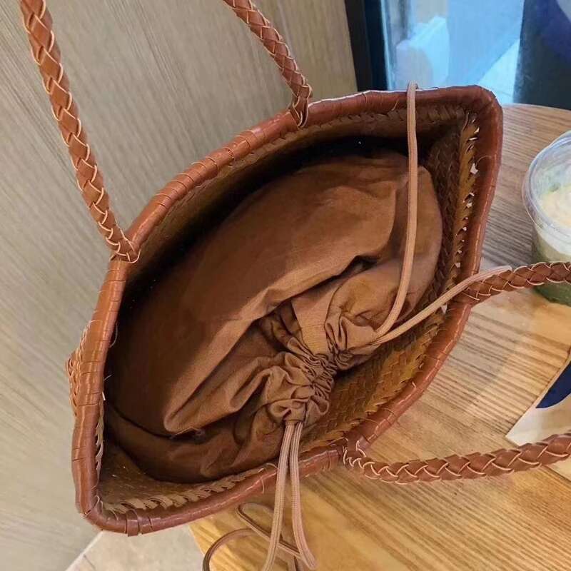 Vintage Tote Bags For Women Handbags And Purses Designer 2023 New In PU To Hand Cross Weave Decoration With Inner Pocket