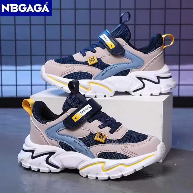 Kid Sneakers Sport Shoes for Boys Fashion Leather Children Breathable Mesh Comfort Shoes Casual Walking Outdoor Running Shoes W250318
