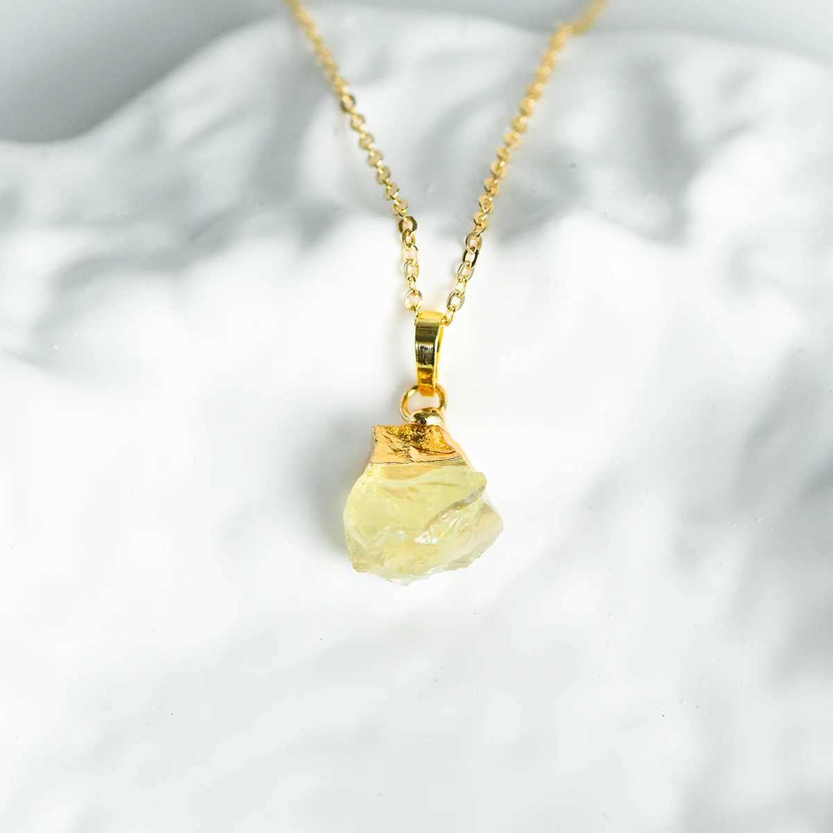Gold plated original crystal mini pendant necklace W250318