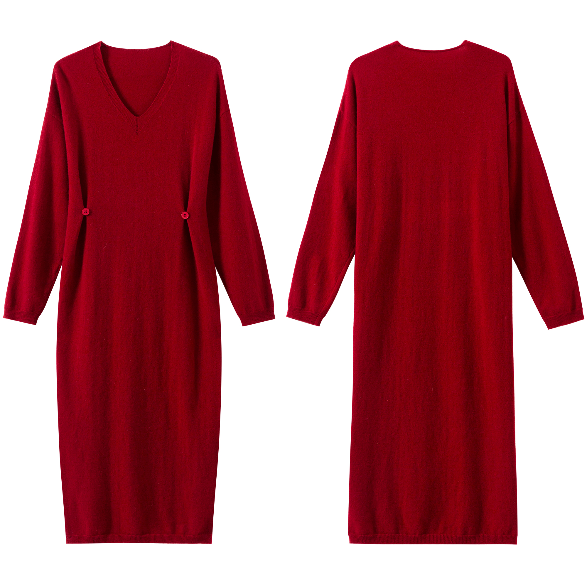 Comfortable Women's Woolen Skirt with V-Neck Design for All Seasons