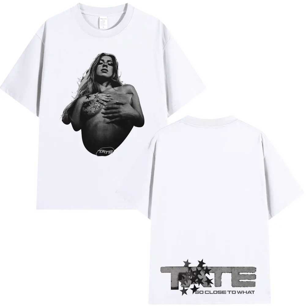 Tate McRae so close to 2025 album Merch T-shirt mens Harajuku short sleeved T-shirt cotton casual T-shirt streetwearXJ250318
