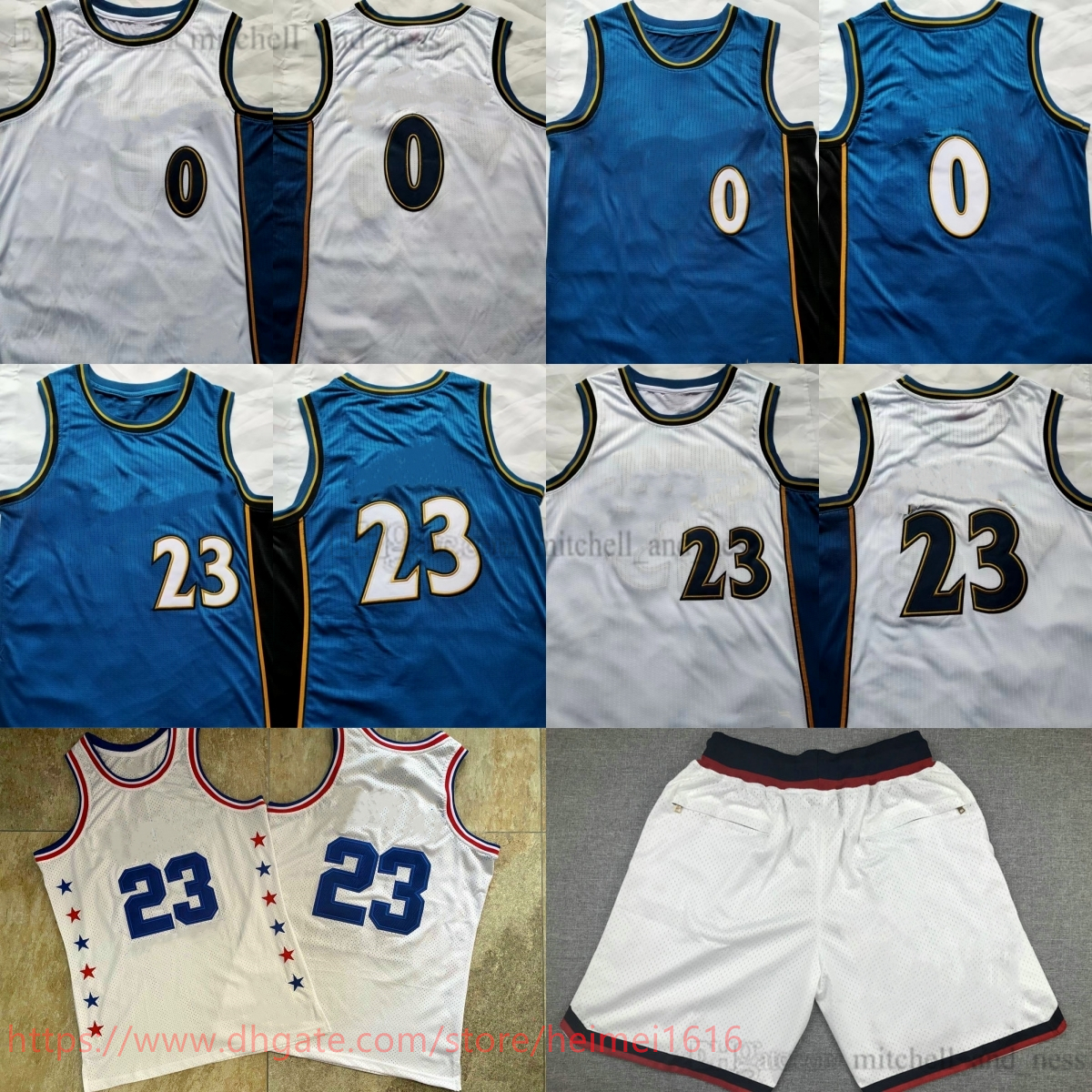 MitchellandNess 2003-04 Authentic Embroidery Throwback Basketball 0 Gilbert Arenas Jersey 2003 all-star Classic Retro Michael Real Stitched Jerseys Breathable