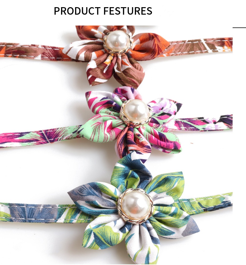 Breakaway Cat Collar with Bells, Flower Shaped Decoration Cat Tie for Girl Cat Kitten Collar with Removable Floral Adjustable Safety buckle Collars fo