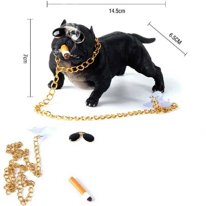 Interior Decorations Wear-resistant Bulldog Car Ornaments Feel Comfortable Resin Material Car Dashboard Decoration Car Accessories Interior Decor H253