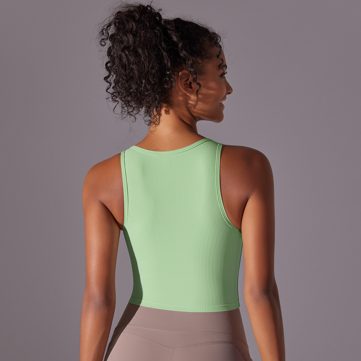 tracksuit Tight fitting high elasticity thread V-neck semi fixed cup, stomach covering vest, running fitness yoga suit for women leggings