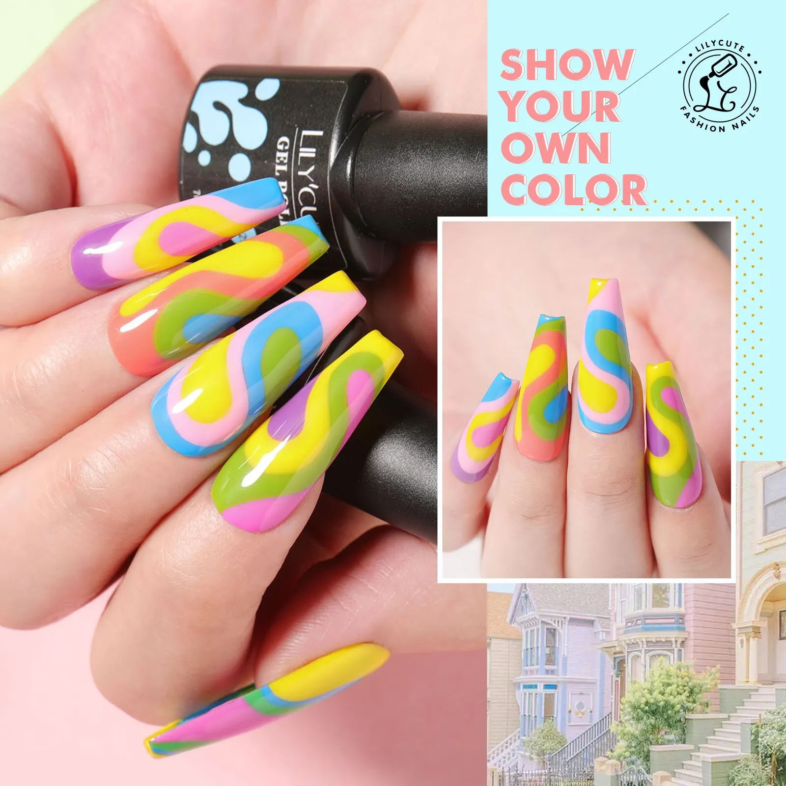 LILYCUTE 12PCs/Set 7ml Macaron Nail Gel Polish Set Semi Permanent UV Gel Nail Varnish Soak Off Gel Nail Polish Kit Nails 250314