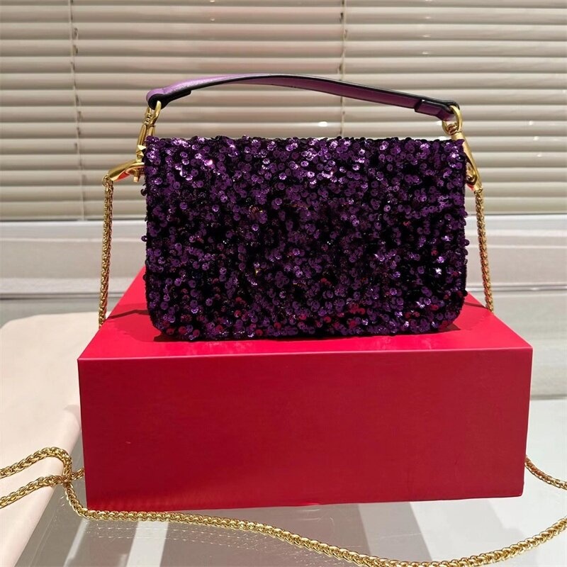 Woman Beading Sequin Bags designer hot woman handbag crossbody bag single shoulder purse Glittering Shining 2 size 10A
