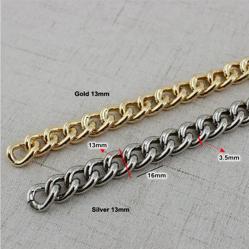 1Meter 11MM 13MM 17MM 22MM Aluminium Chain Light weight Chain For Handbag Purse Adjusted Strap Handbag Straps Bag Accessories 250318