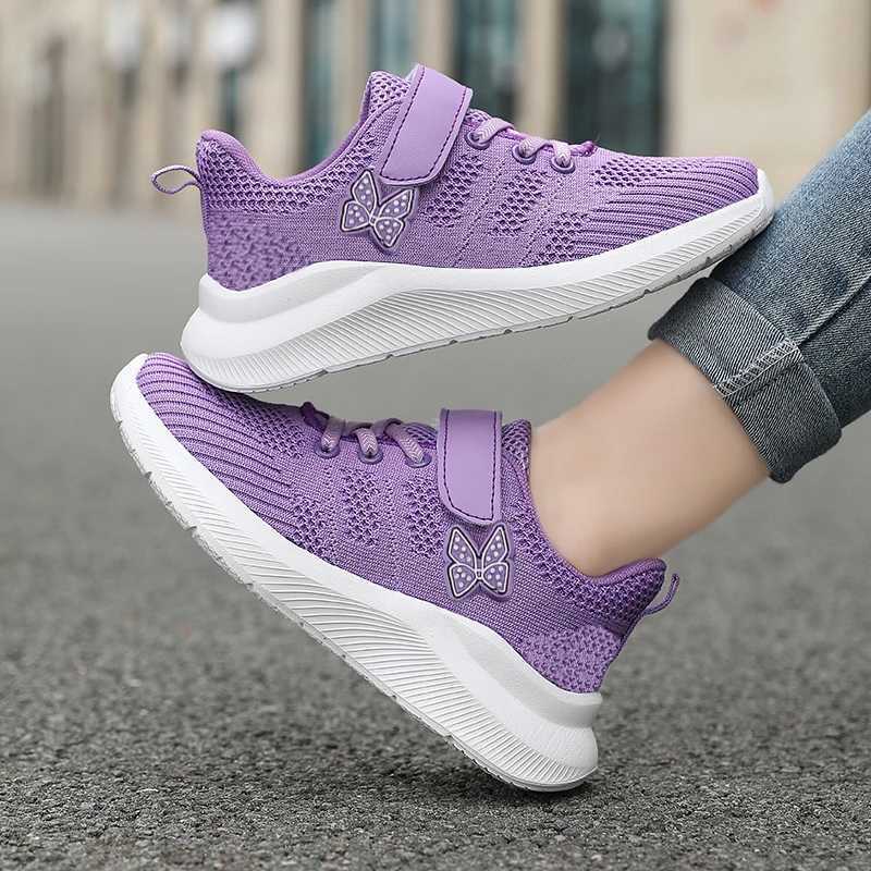 Childrens sports shoes girls breathable casual shoes outdoor sports shoes mesh surface anti slip fashionable running shoes W250318