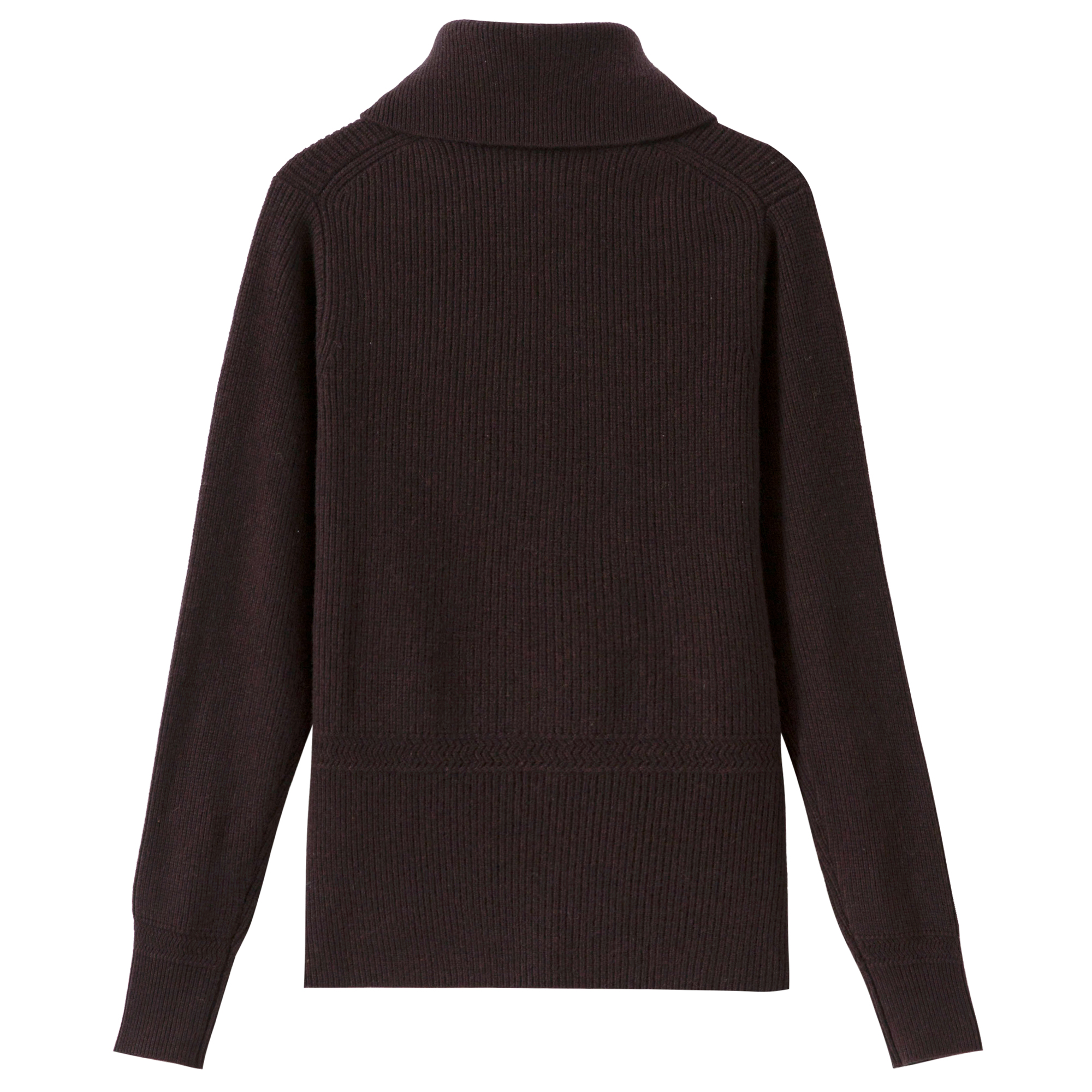 High Neck Woolen Knit Pullover for Unisex with Adjustable Waist Cinch Warm Zippered Sweater