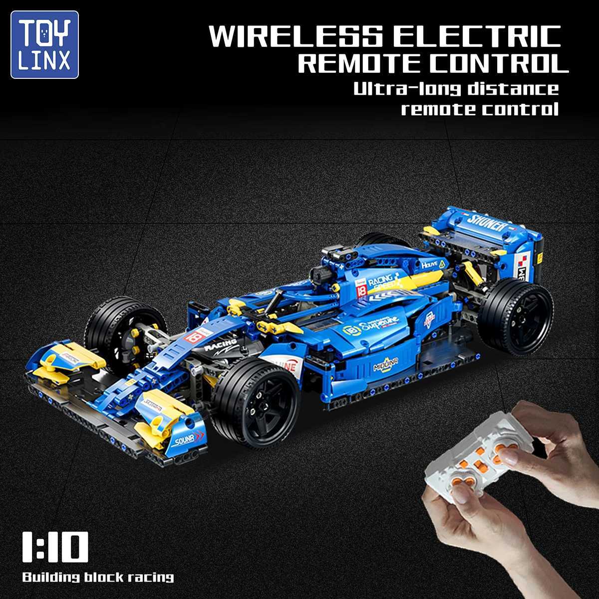 ToylinX F1 RC Race Cars 1161PCS Building Sets MOC Remote Control Building Blocks Collectible Model Car Suitable for Festive Gift W250318