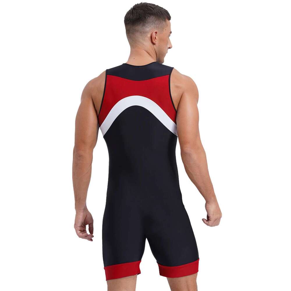 Iefiel men's one-piece swimsuit swimsuit shorts combination sports swimsuit spandex bodysuit swimsuit UPF 50+