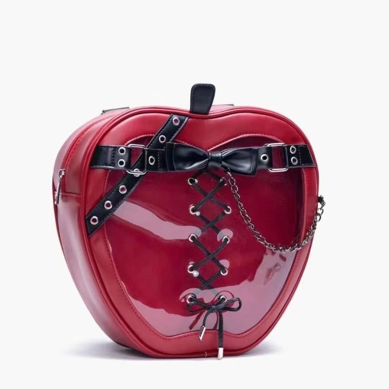 Personality All Match Chain Bow Belt Backpacks Transparent Y2k Aesthetic Girls Jk Bag Women Harajuku Bandage Ins Ita Bags Trendy 250318