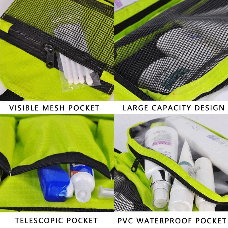 Hanging Mens Toiletry Bag Large Waterproof Cosmetic Bags Travel Organizer Lady Toiletries Makeup Toilet Foldable Bathroom Kit 250314