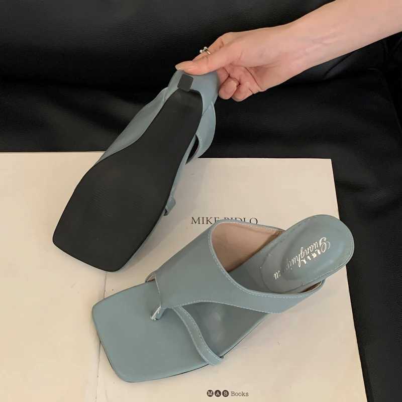 SUOJIALUN Summer New Brand Wen Slipper Fi Slip Open Toe Slip Flip Flop Shoes Thin High Heel Outdoor Pumps Sandals Y250317