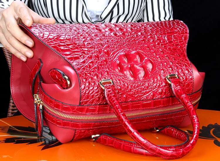 Crocodile Leather Women's Handbags Designer Lady Portable Shoulder Messenger Bag Fashion Brand Red Tote Bags 2023 New