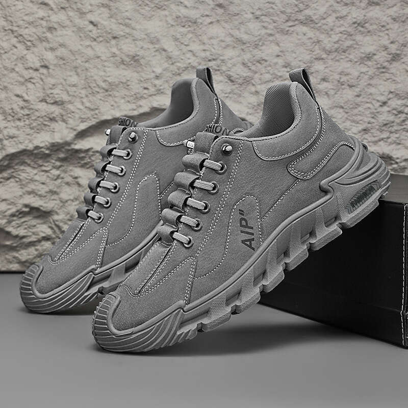Spring new labor protection casual workwear board thick soled anti slip driving men's sports running shoes