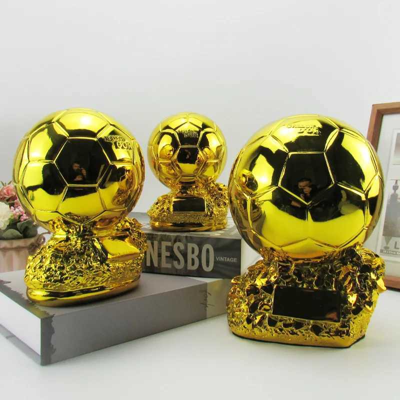 15/20/25cm Football Trophy Ballon dOr Ballon dOr Outstanding Player Competition Honor Award Spherical Trophy Y250318