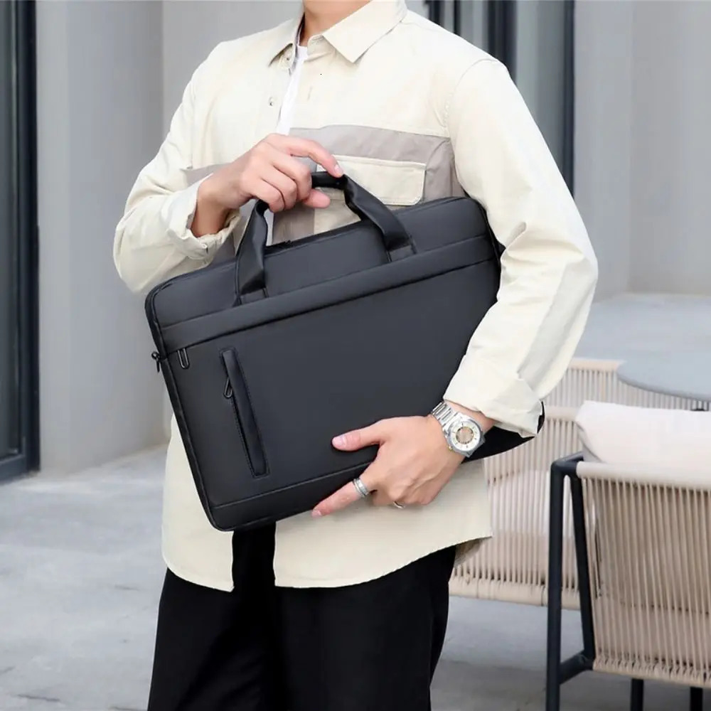 Mens briefcase business bag leather shoulder messenger bag waterproof office handbag 15 inch laptop bag 250317