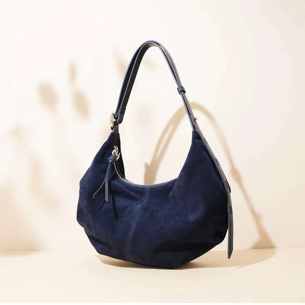 Suede Genuine Leather Women Hobos Bags Retro Large-Capacity Bag Lady 2025 New Dumpg Purse Niche Messenger Tote