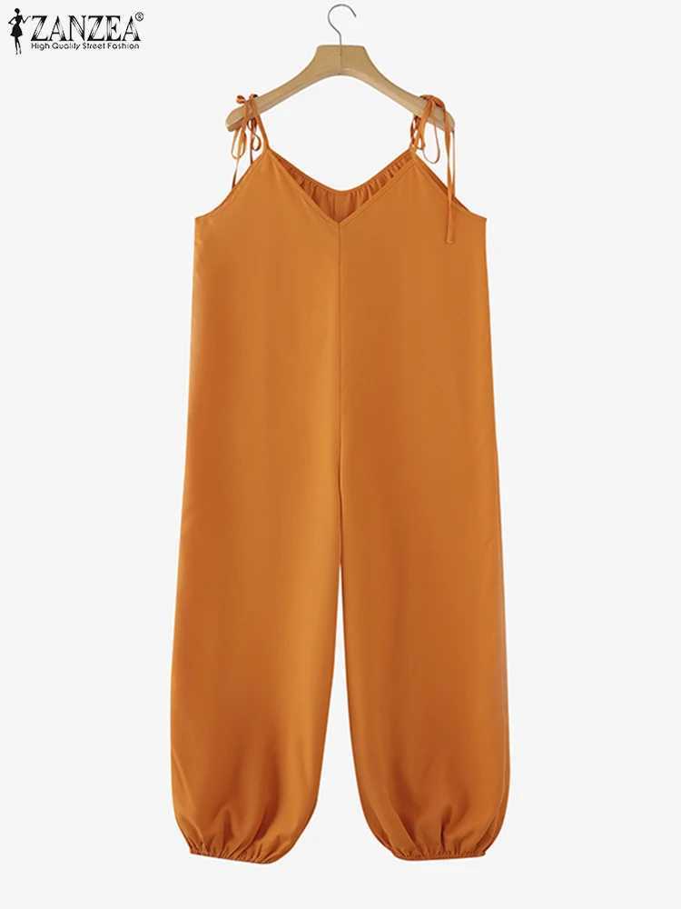 ZANZEA sexy solid bandage pleated all holiday strapless jumpsuit fashionable womens harem pants Playsuit casual loose 2025 jumpsuit X250318