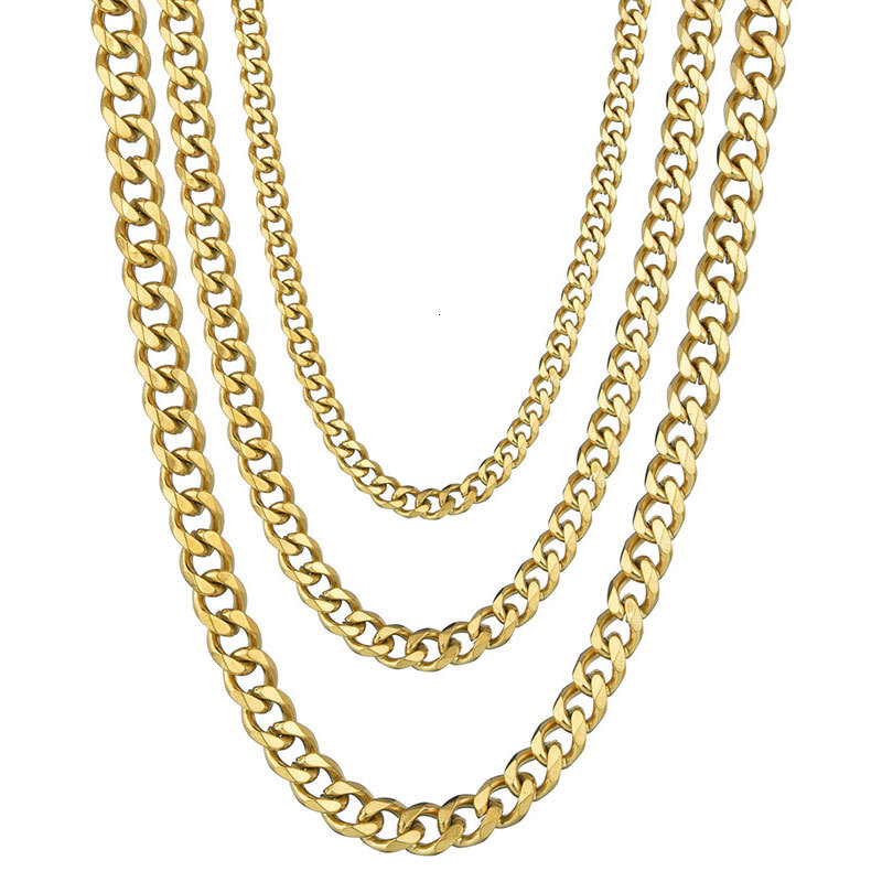 Stainless Steel Necklace Men's And Women's Ins Cuban Chain Hip Hop Titanium Steel Thick Chain Jewelry