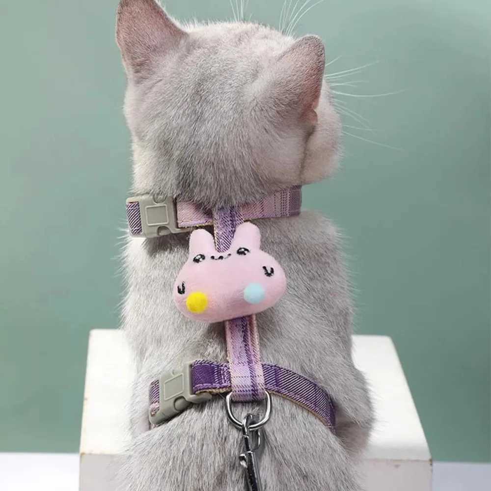 Adjustable cat strap pet anti separation traction rope cartoon double-layer dog harness pet outdoor equipmentT250318