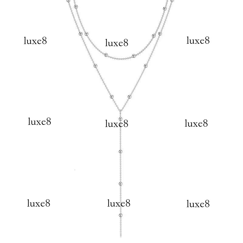 Fashion Simple Geometric Tassel Bead Collarbone Chain For Women Long Necklace Accessories Gifts Jewelry