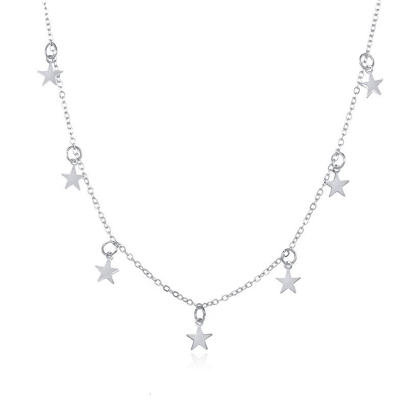 Five-pointed Star Pendant Necklace Women Fashion Simple Star Choker Collarbone Chain Jewelry