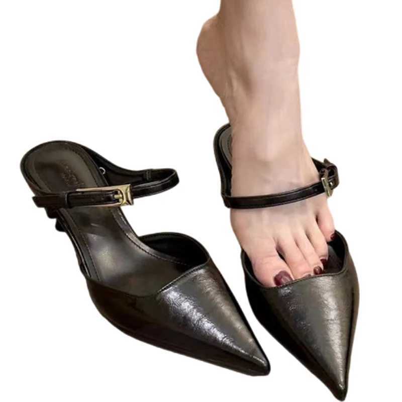 Wen Pointed Toe slider in H Fi elegant Mes shoes summer dress sexy Wan sandals 2025 trend brand Wens Pumps Y250317
