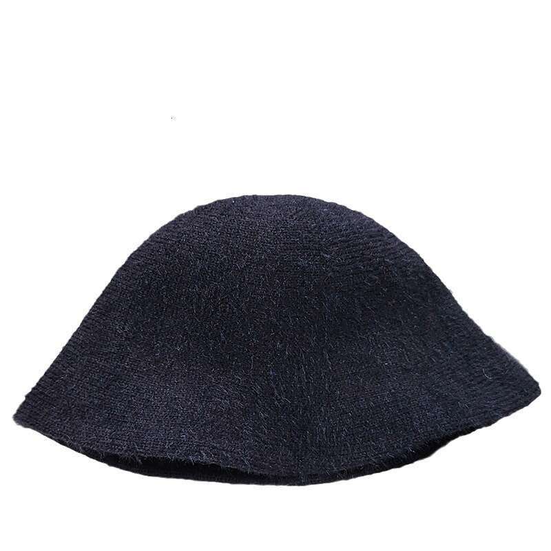 Solid color knitted basin for women elegant spring and autumn temperament, fisherman with simple bucket hat