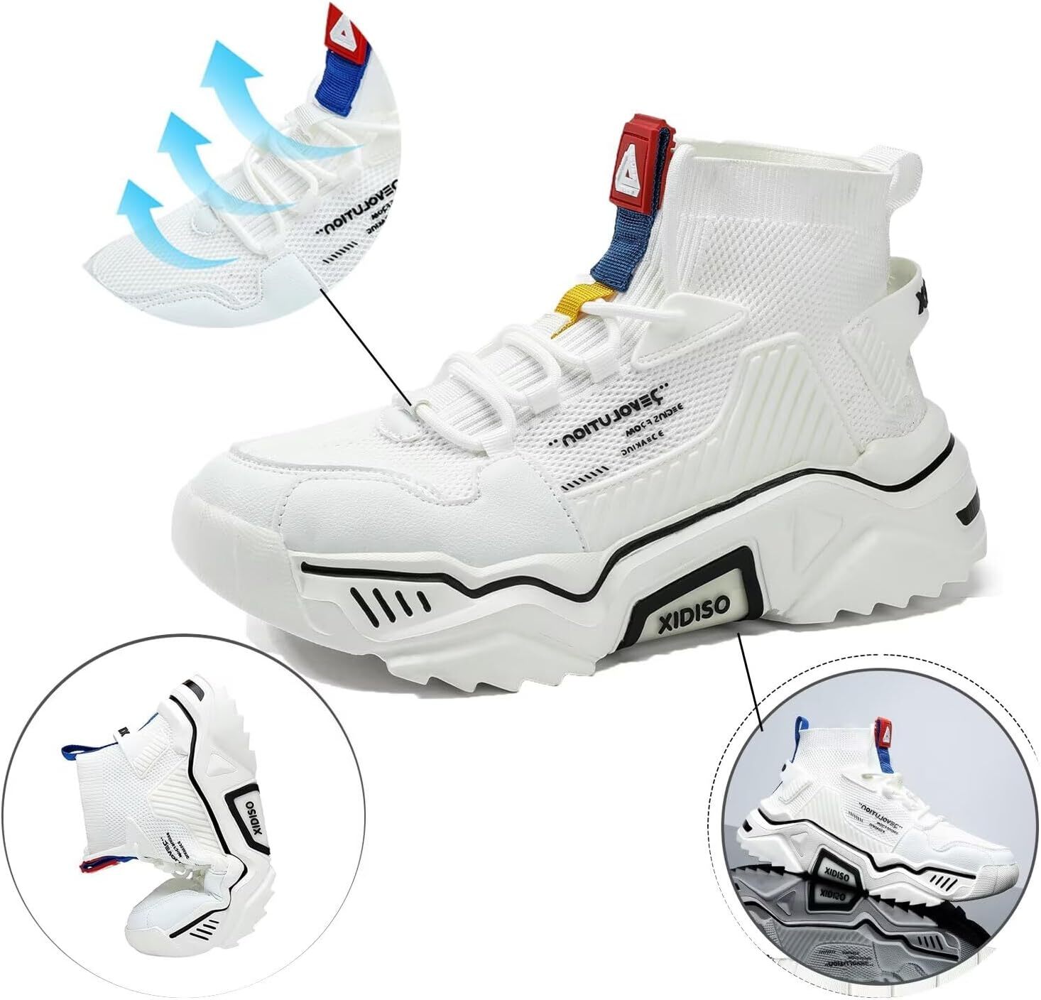 2025 With Box Designer Casual Shoes Fashion shoes men's high top casual walking shoes, anti slip breathable mesh lightweight sports shoes