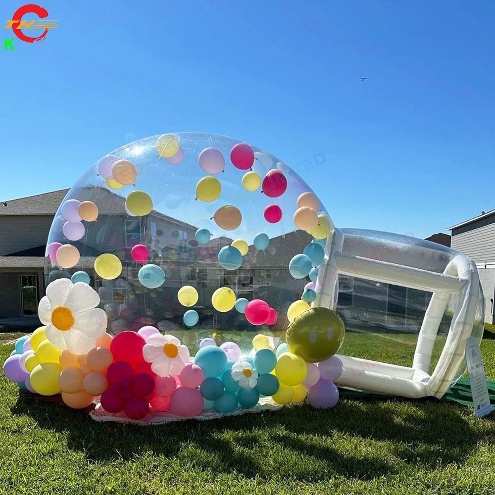 5m dia + 2m Tunnel with blower Outdoor Activities Free Air Shipping Commercial Grade Inflatable Bubble House Bubble Tent for Party Balloons Decoration