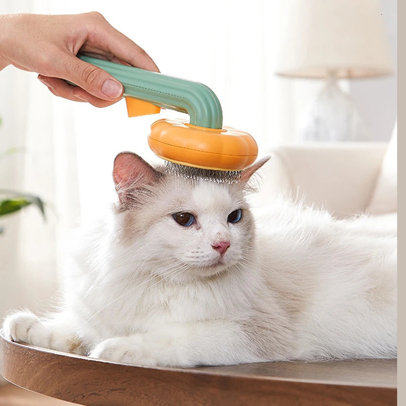 Pumpkin pet brush a selfcleaning slider used for grooming dogs and cats removing loose layers tangled hair 250318