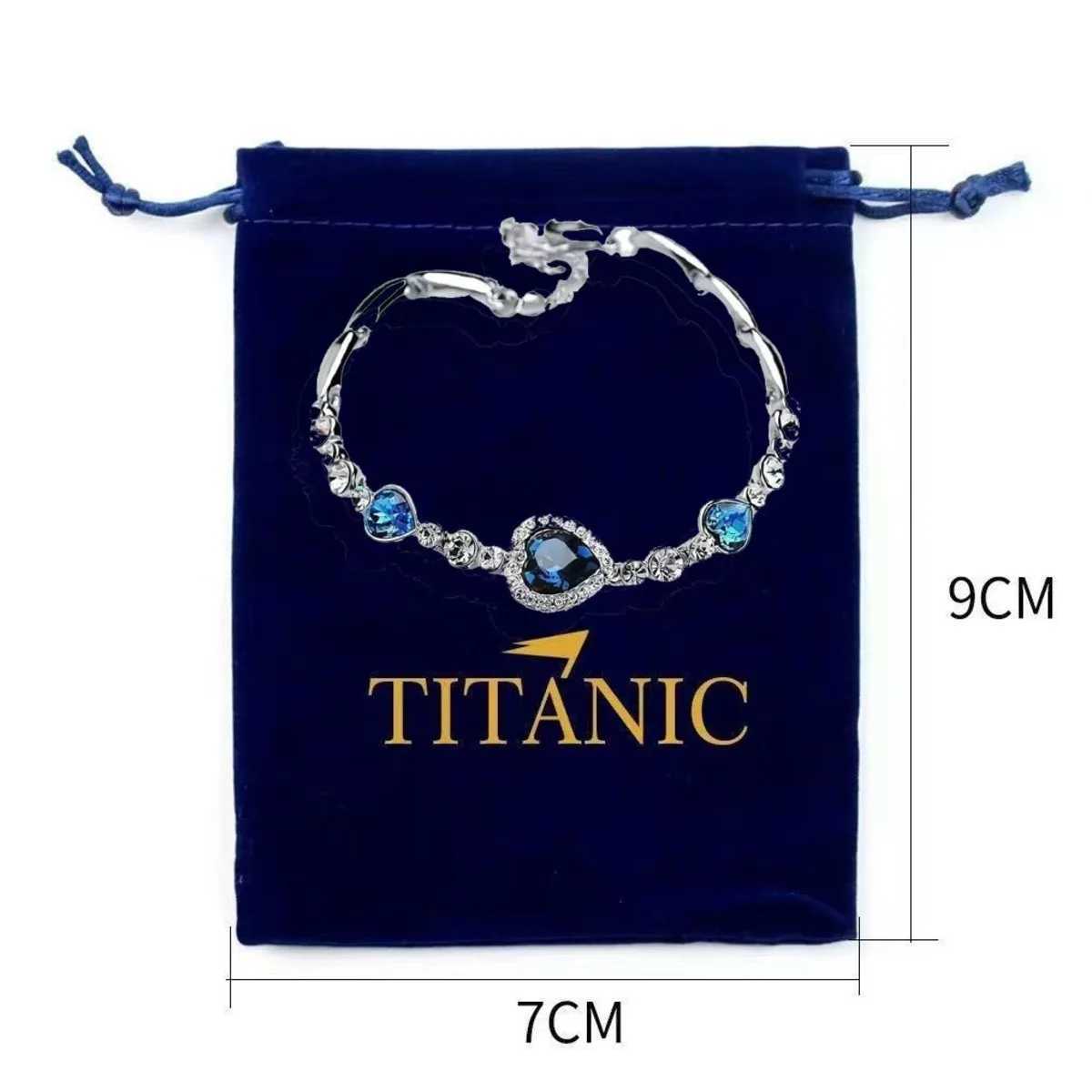 Heart of the Ocean Titanic Blue Pendant Necklace+Velvet Bag New Fashion Flash All Diamond Eternal Love Red Sweater Chain W250318