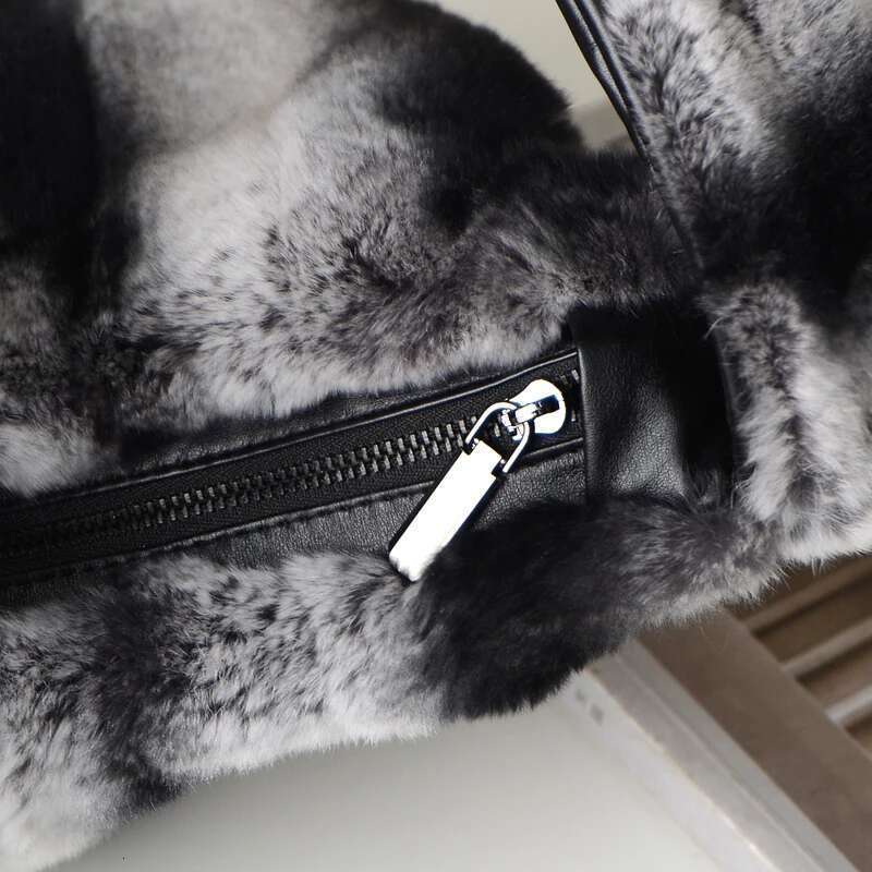 Women Rabbit Handbags Large Capacity Winter Real Handbag Casual Fur Women's Bag Single Shoulder Bags