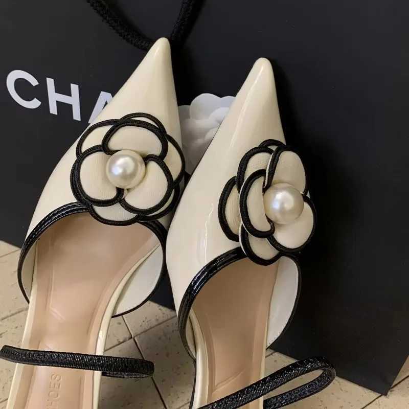 2025 Flower Pointed Toe High H Women Luxury Designer Sandals Fem Summer Elegant Women Pumps Flower Me Slippers Women Y250317