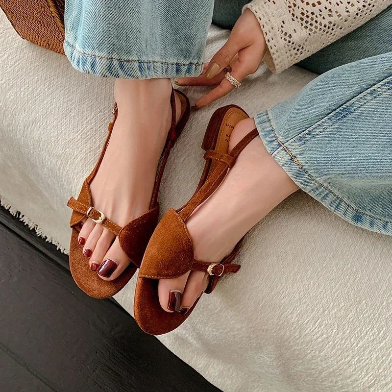 Bohemian Style Summer Women Sandals Fashion Open Toe Flats Sandal Shoes Ladies Outdoor Beach Vaction Footwear 250318