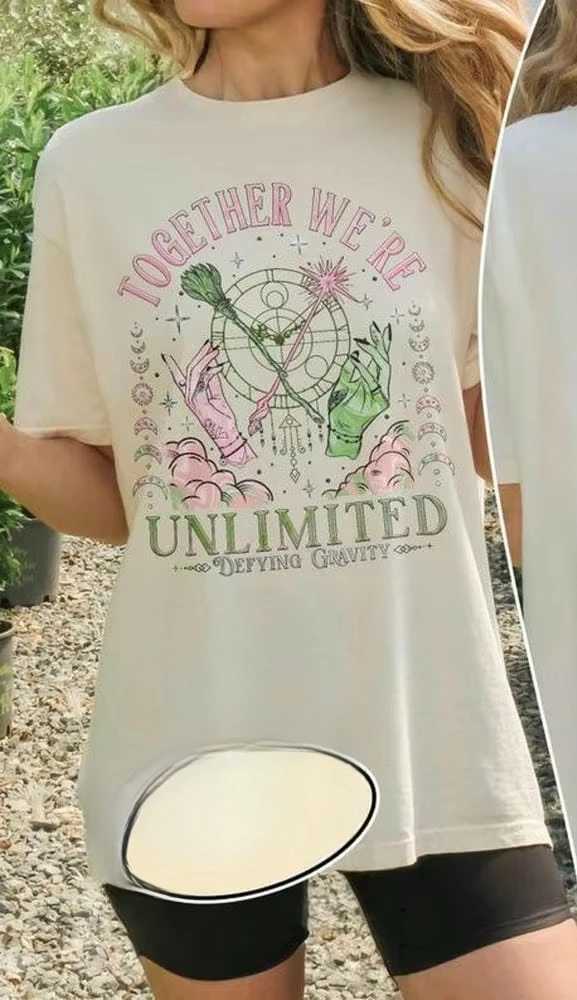 Wicked Together Were Unlimited Comfort Shirts Defy Gravity Broomstick Wand Tee Wizard Movie Fan Tee Y2K Top Street ClothingXJ250318