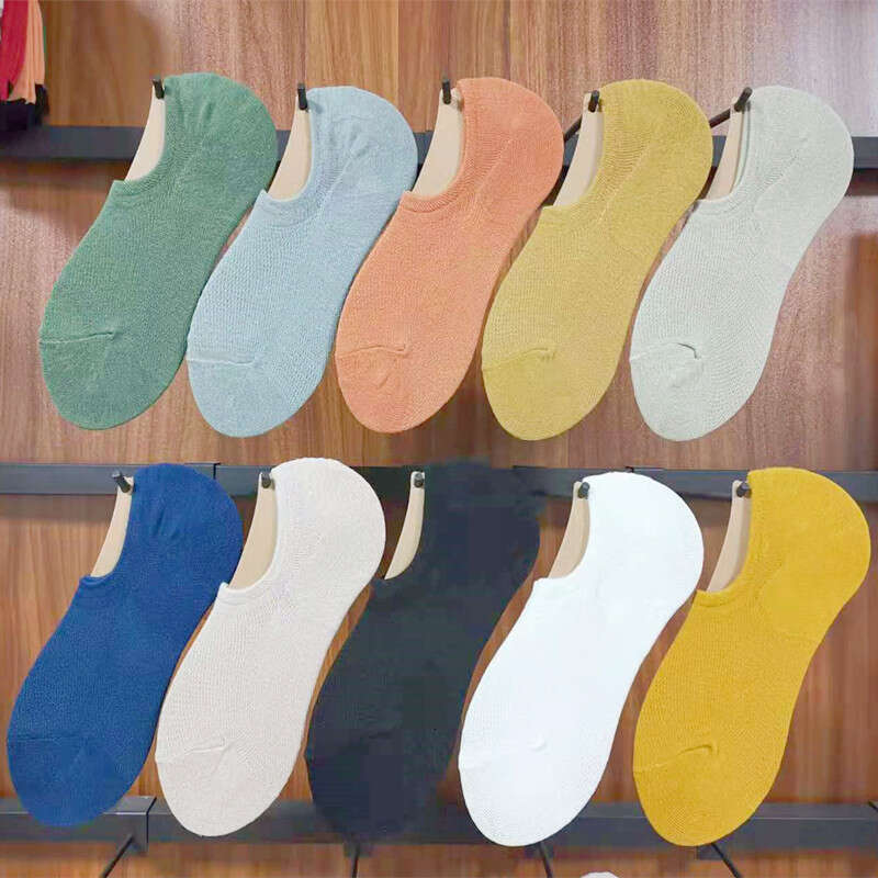Designer Socks for Women Designer Socks Mens Short Breathable Mesh Boat Socks Spring Summer Thin Style Solid Color and Sport Resistant Cotton Socks