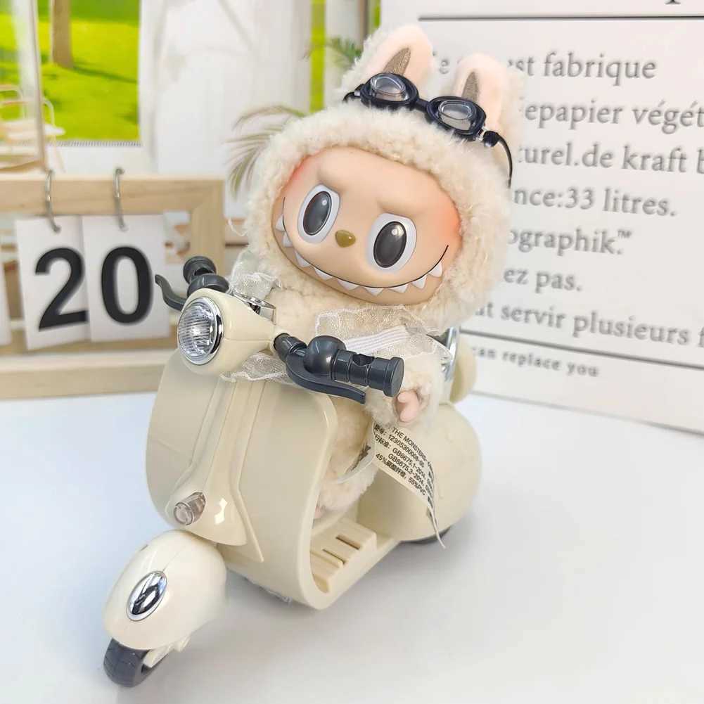 Mini electric bicycle doll motorcycle spinning childrens toy for Labubu toy car creative doll accessories Y250318
